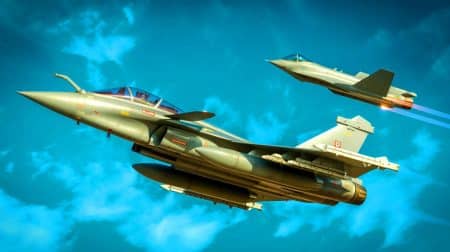 « Voici le Rafale F5, l’avion de chasse le plus avancé jamais conçu par la France » : capteurs intelligents et armements inédits au programme Illustration de l'avion Rafale F5, symbole d'innovation technologique et de puissance pour l'aviation militaire française.