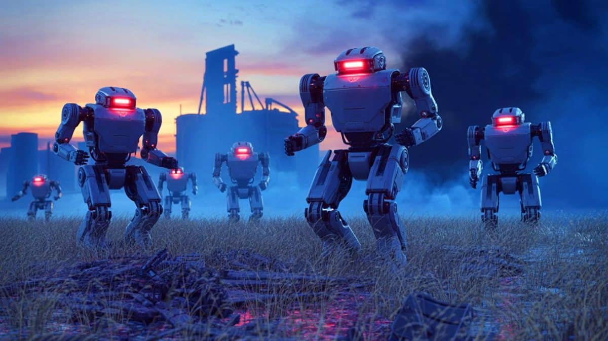 « Des robots de combat totalement autonomes arrivent sur le terrain » : une avancée militaire qui inquiète les experts en éthique Illustration de l'impact des technologies émergentes sur la défense mondiale en 2025.