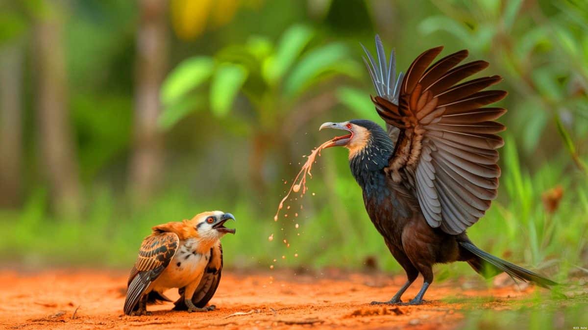 « Ils se défendent en vomissant de l’acide » : les vautours urubus révèlent un comportement animal déroutant et méconnu Illustration de vautour urubu utilisant ses stratégies de défense pour survivre dans son habitat naturel.