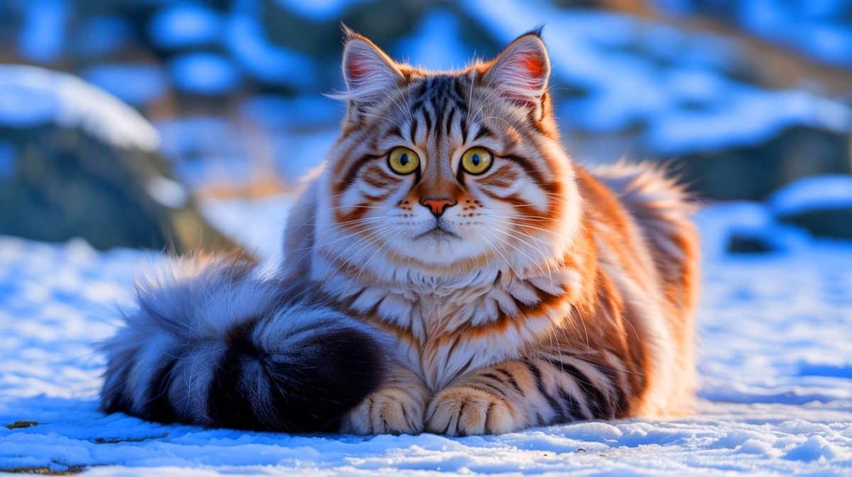 « Le chat de Pallas, maître du camouflage » : ce félin ancestral disparaît dans les steppes glacées grâce à une fourrure unique au monde Illustration de l'adaptation et du camouflage du chat de Pallas dans son habitat naturel.