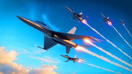 Illustration de la vitesse et de la puissance des avions de chasse les plus rapides en 2025.