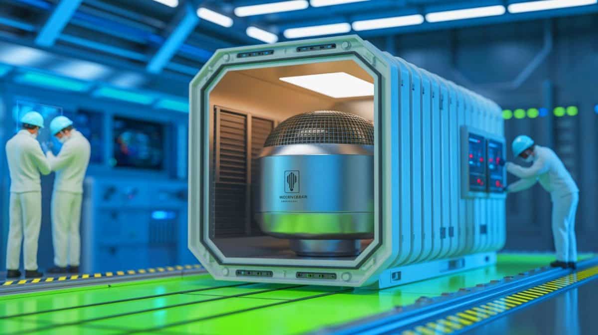 « Un réacteur nucléaire qui tient dans un camion » : une prouesse capable d’alimenter une ville entière comme Lourdes Illustration de la vente du micro-réacteur nucléaire ODIN à la start-up britannique Cambridge AtomWorks.