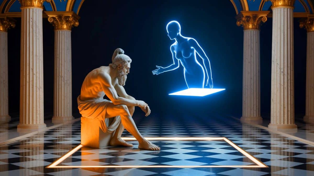 Illustration de scientifiques testant ChatGPT avec un problème mathématique ancien.