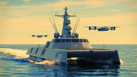 Illustration de l'innovation technologique du Modular Attack Surface Craft (MASC) de la marine américaine.