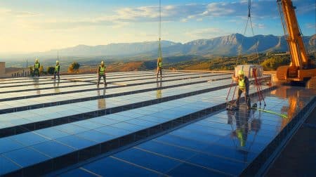 « Un géant français du BTP se réinvente en Espagne » : une expansion fulgurante dans le high-tech vert qui surprend tout le secteur Illustration de la transformation d'Eiffage en acteur de l'énergie intelligente en Espagne.