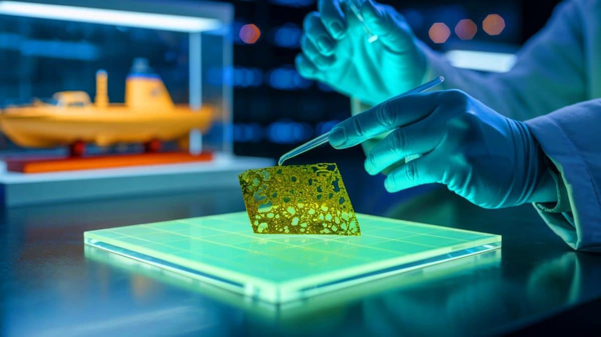 « Un minéral commun surnommé green rust » : le secret qui pourrait rendre les voitures et navires à hydrogène une réalité Illustration de l'innovation japonaise dans le stockage d'hydrogène à travers un catalyseur économique et performant.