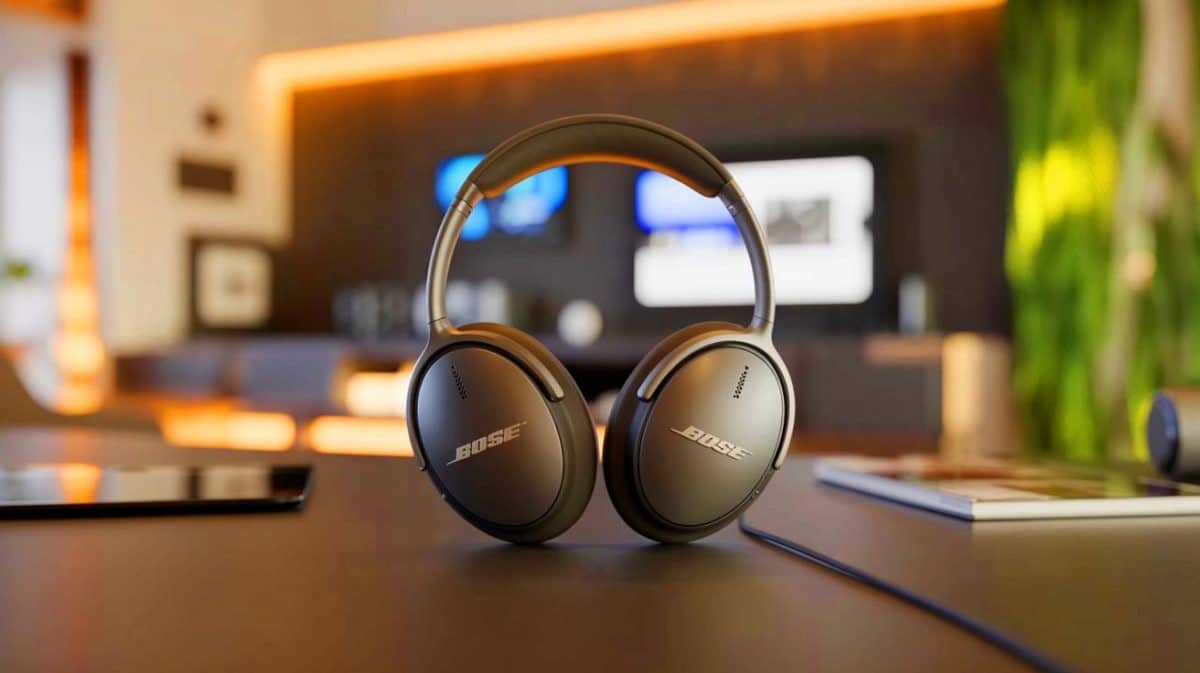 Illustration de l'offre promotionnelle sur le casque Bose QuietComfort Ultra avec réduction de bruit active.