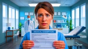 Illustration de la controverse autour des exemptions médicales pour les vaccins aux États-Unis.