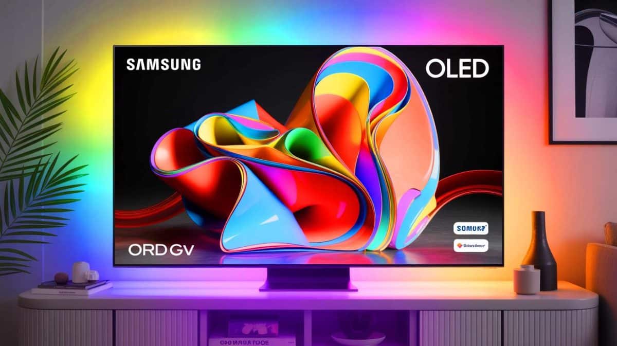 Samsung révolutionne le marché : une TV OLED dernière génération désormais accessible à moins de 1 000 euros Illustration de la télévision Samsung TQ55S92FA avec ses fonctionnalités avancées et son design moderne.