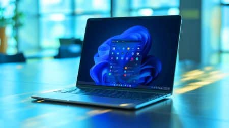 Illustration de l'intégration du retour haptique dans Windows 11, inspiré des fonctionnalités de macOS.