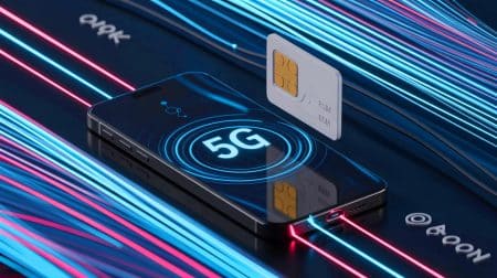 Illustration de la sélection d'un forfait mobile adapté avec 5G, eSIM et data illimitée.